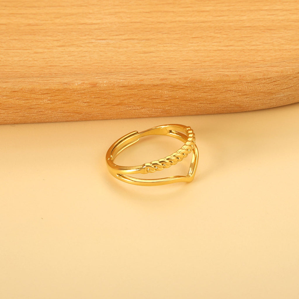 V-vormige geometrische verstelbare ring