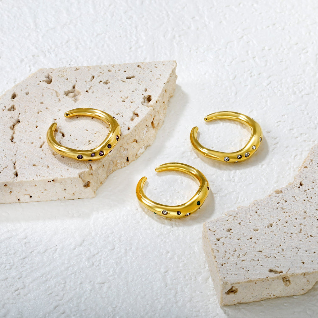 Multi-Color Flower Open Ring