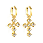 Kruis witte diamanten oorbellen