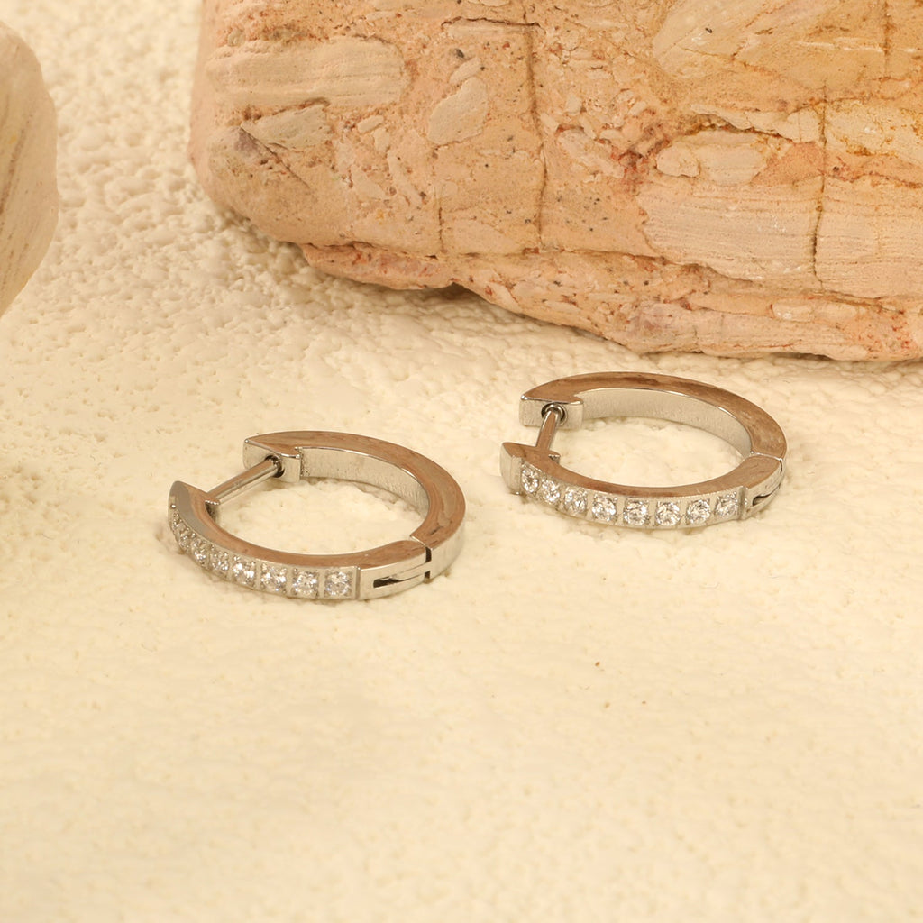 Round Zirconium Ear Clips