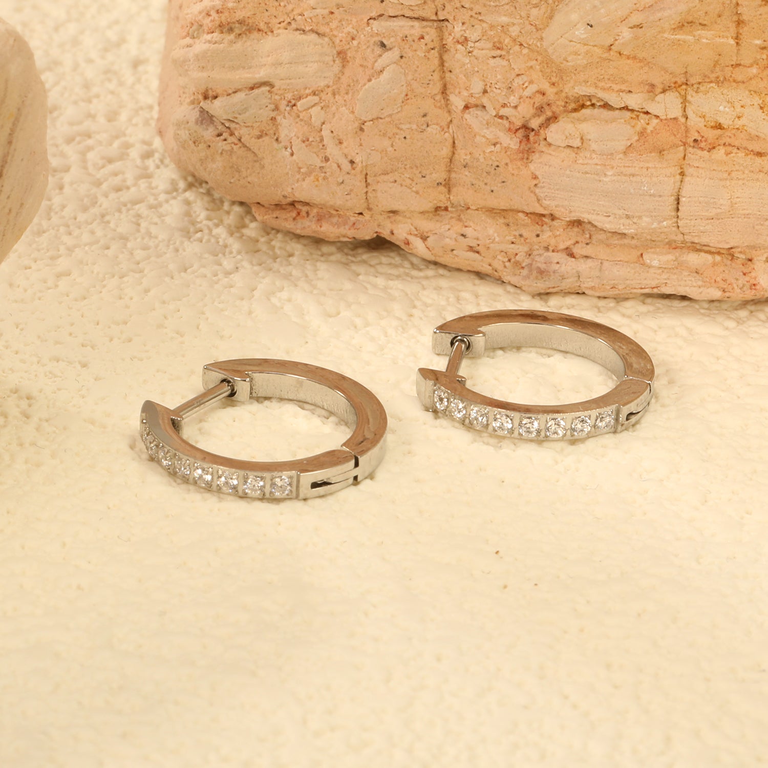 Ronde zirkonium oorclips