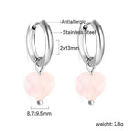 3 kleuren natuursteen oorbellen