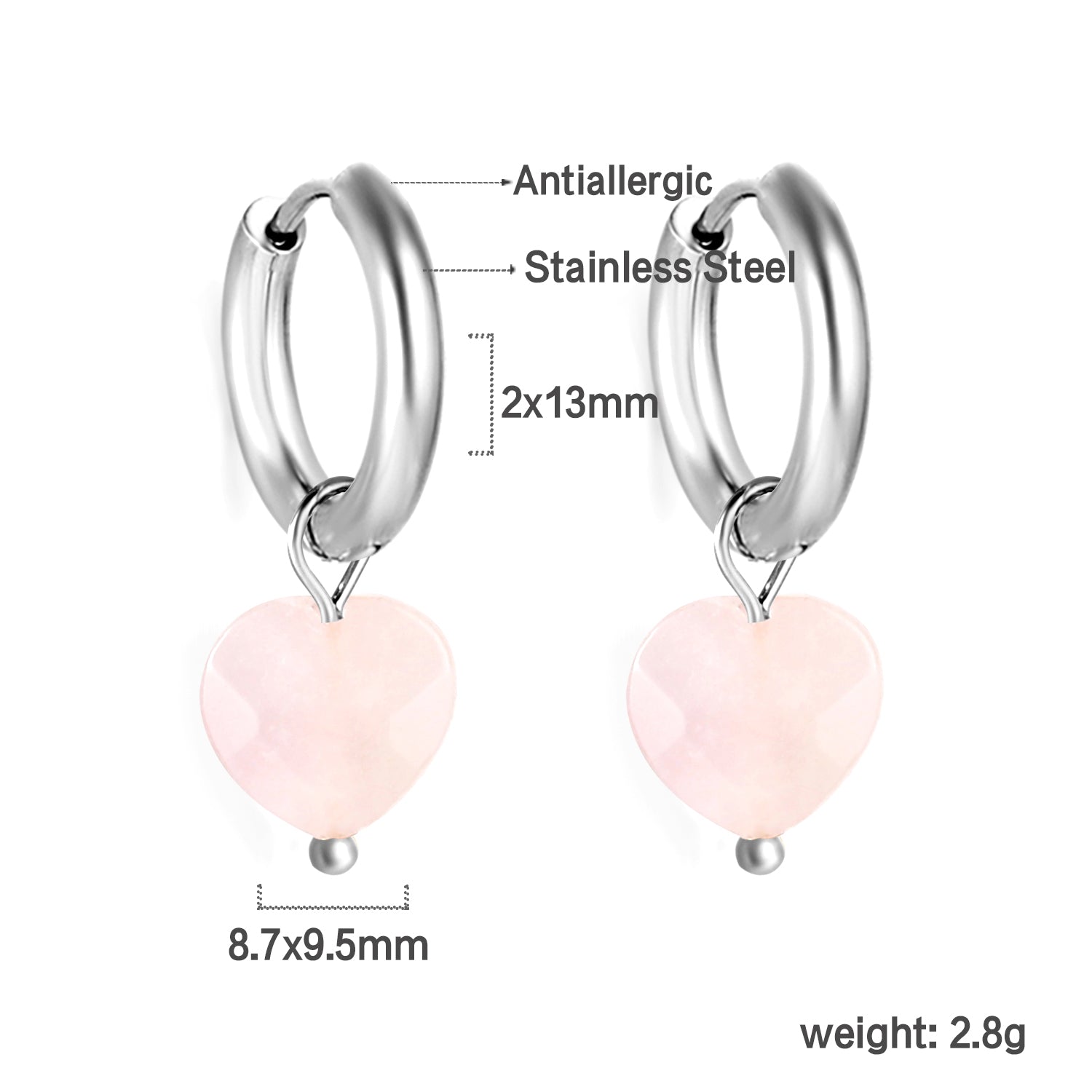 3 kleuren natuursteen oorbellen