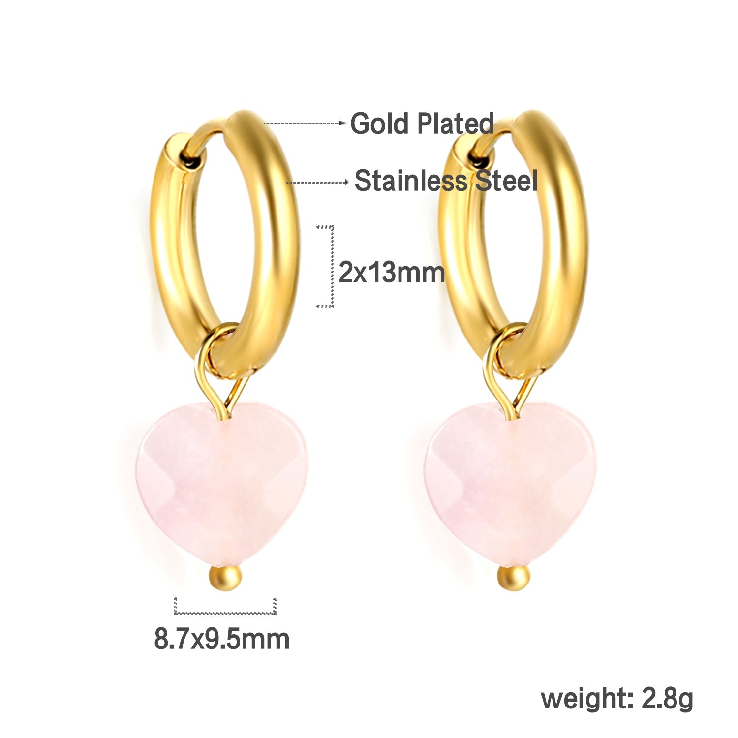 3 kleuren natuursteen oorbellen