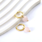 3 kleuren natuursteen oorbellen