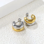 Dubbele C-vormige hoepeloorbellen