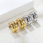 Dubbele C-vormige hoepeloorbellen