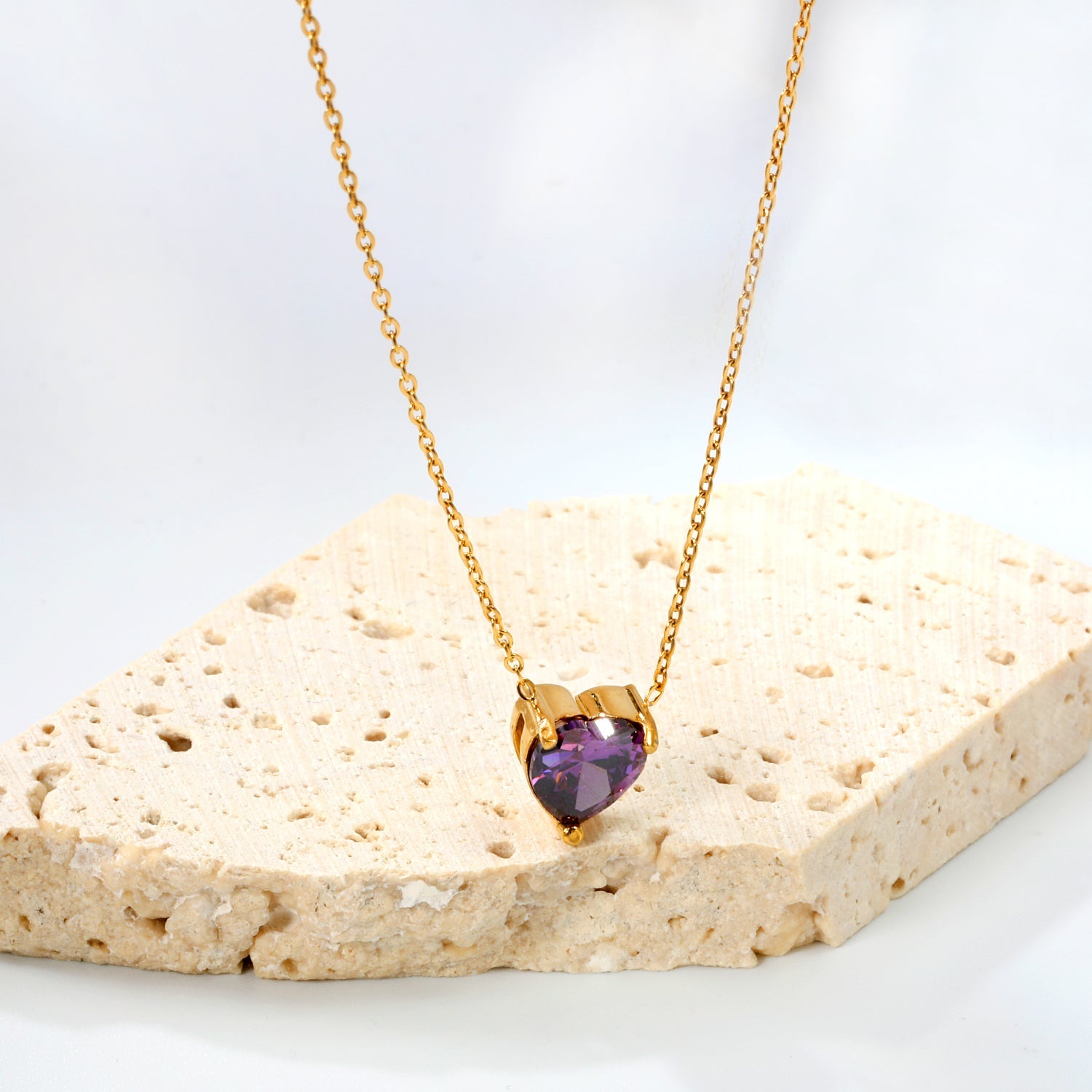 Hartvormige zirkoon hanger ketting