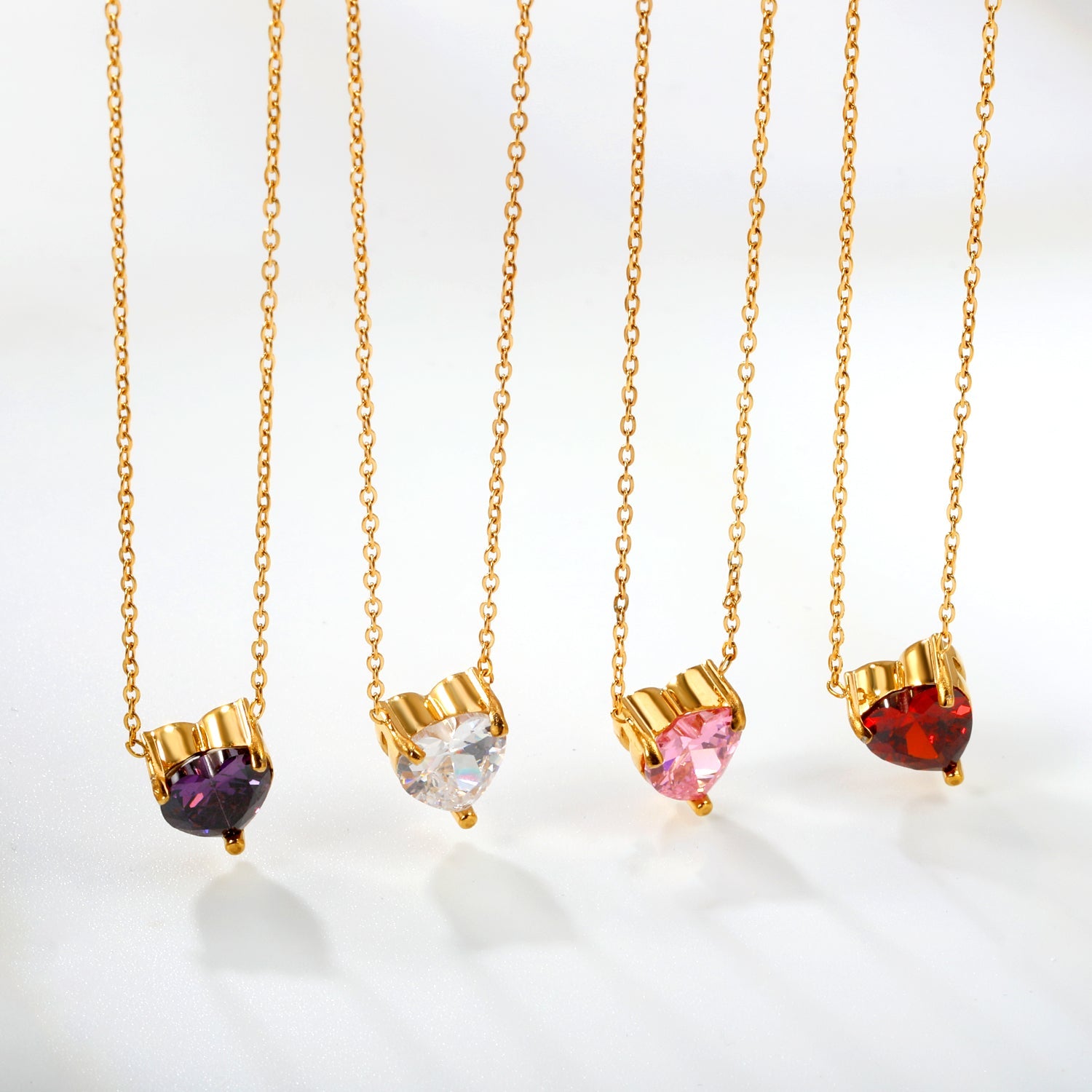 Hartvormige zirkoon hanger ketting