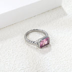 Oversized roze diamanten ring met schroefdraad
