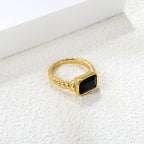 Oversized zwarte diamant ring met schroefdraad