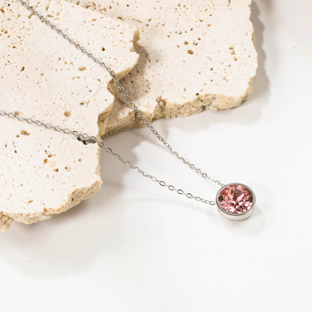 Ronde veelkleurige opaal hanger ketting