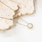 Ronde veelkleurige opaal hanger ketting