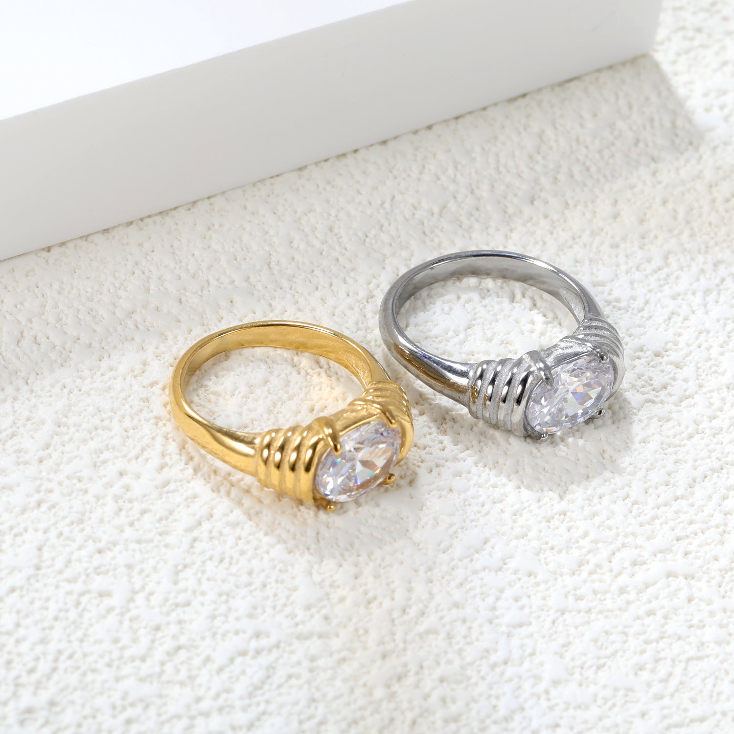 Oversized ovale diamanten ring