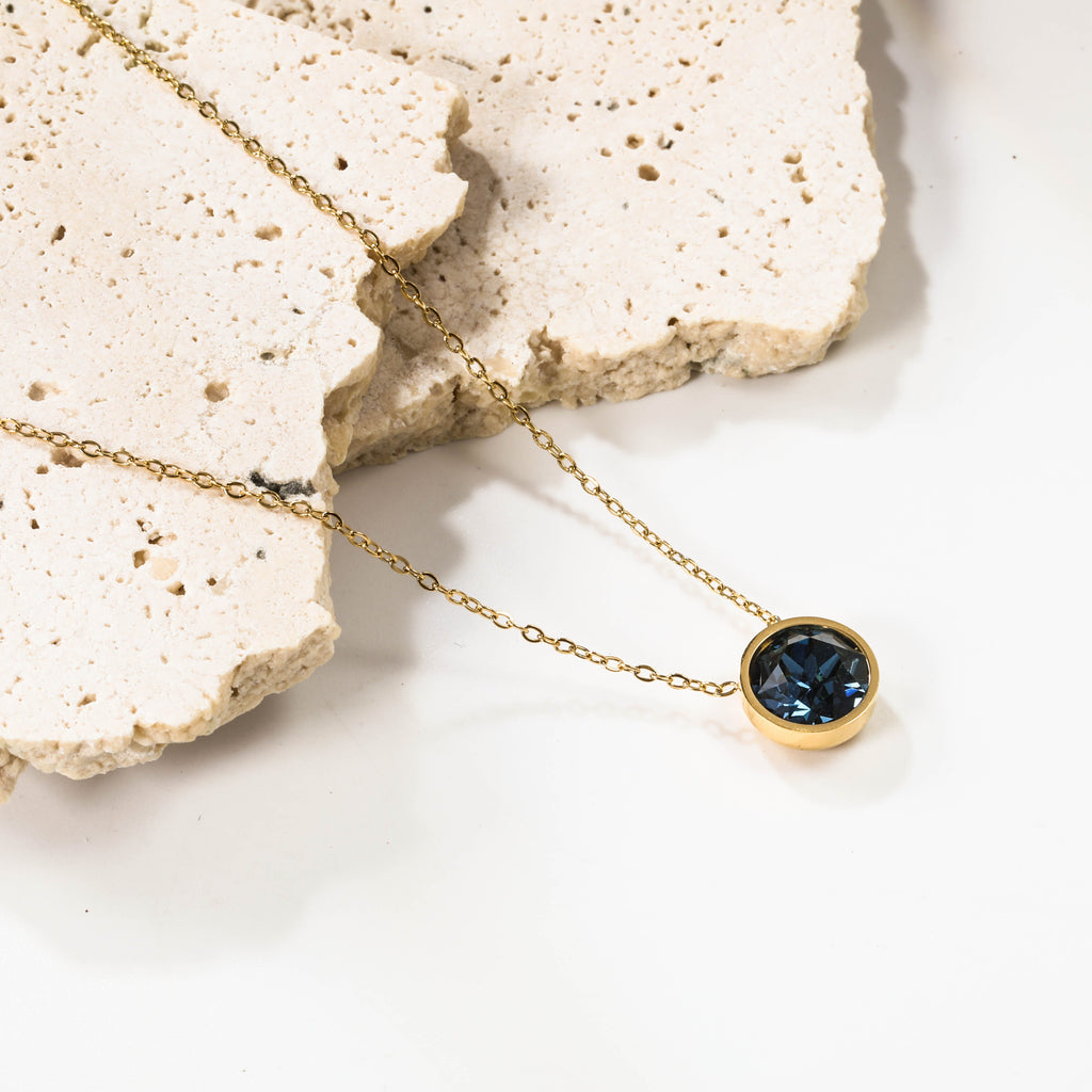 Ronde veelkleurige opaal hanger ketting