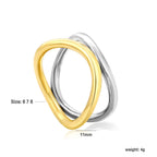 Tweekleurige gebogen in elkaar grijpende ring