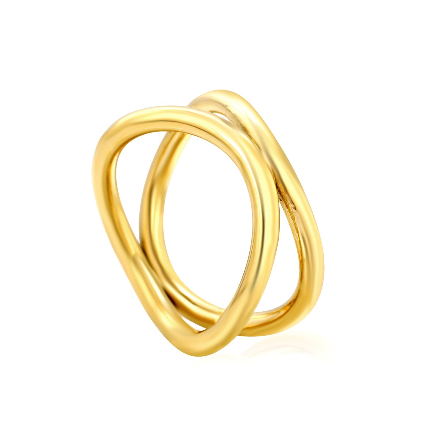 Dubbele cirkel statement ring