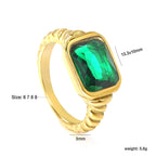 Oversized groene diamant-schroefbandring