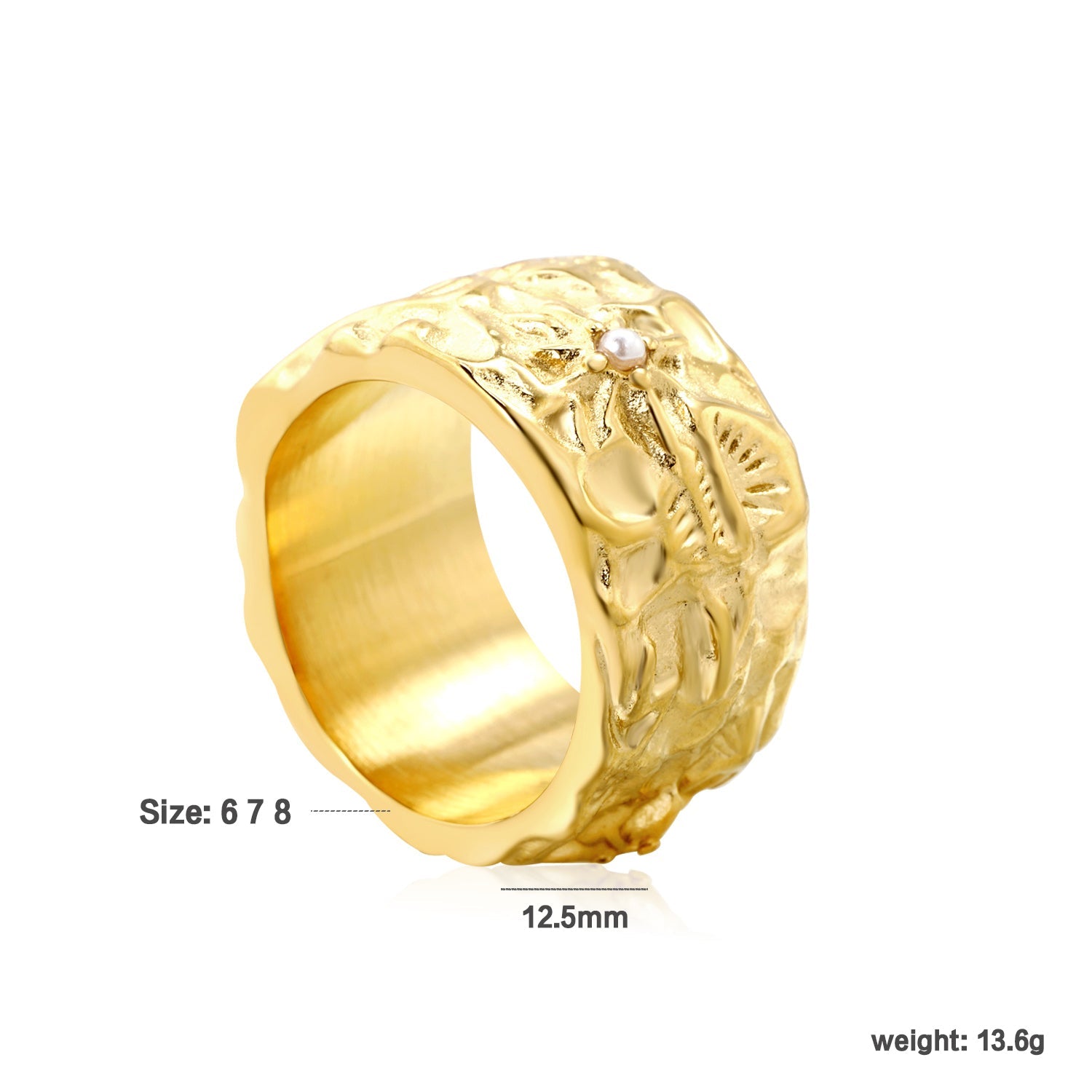 Achthoekige parelring