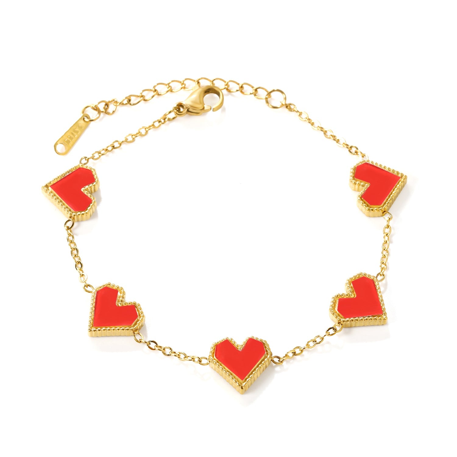 Hartvormige armband van acryl en schelp