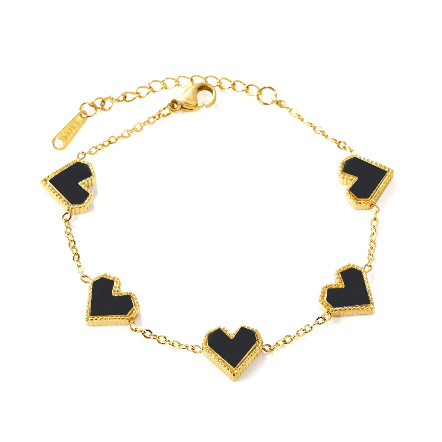 Hartvormige armband van acryl en schelp