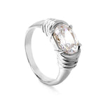 Oversized ovale diamanten ring