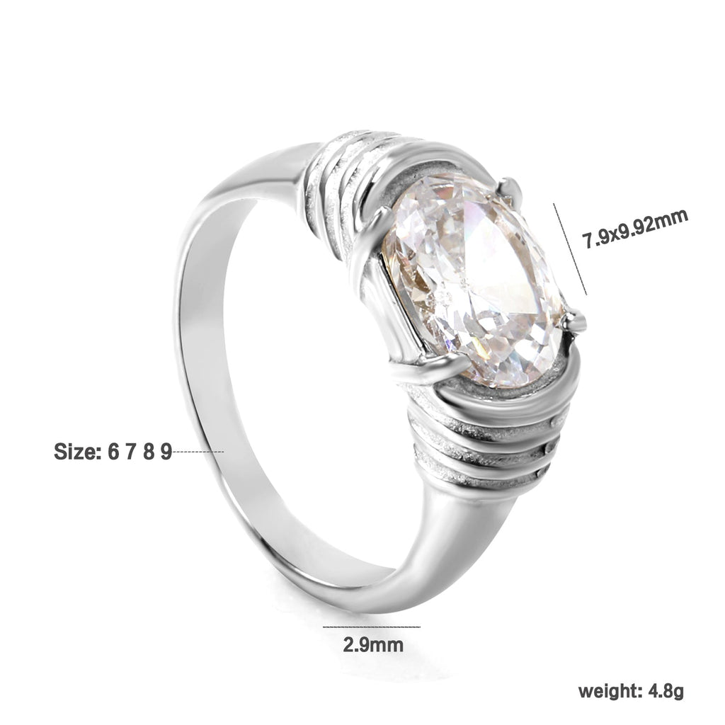 Oversized ovale diamanten ring