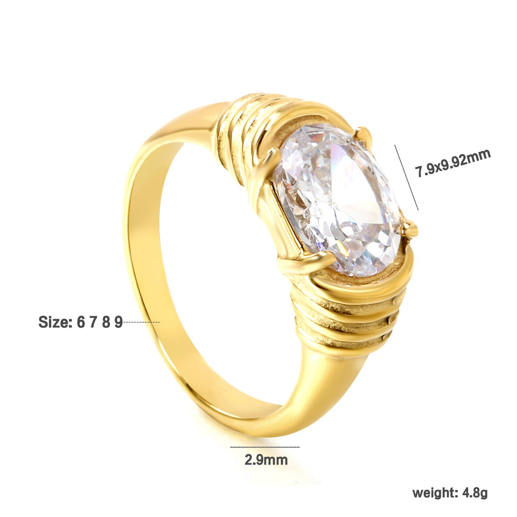 Oversized ovale diamanten ring