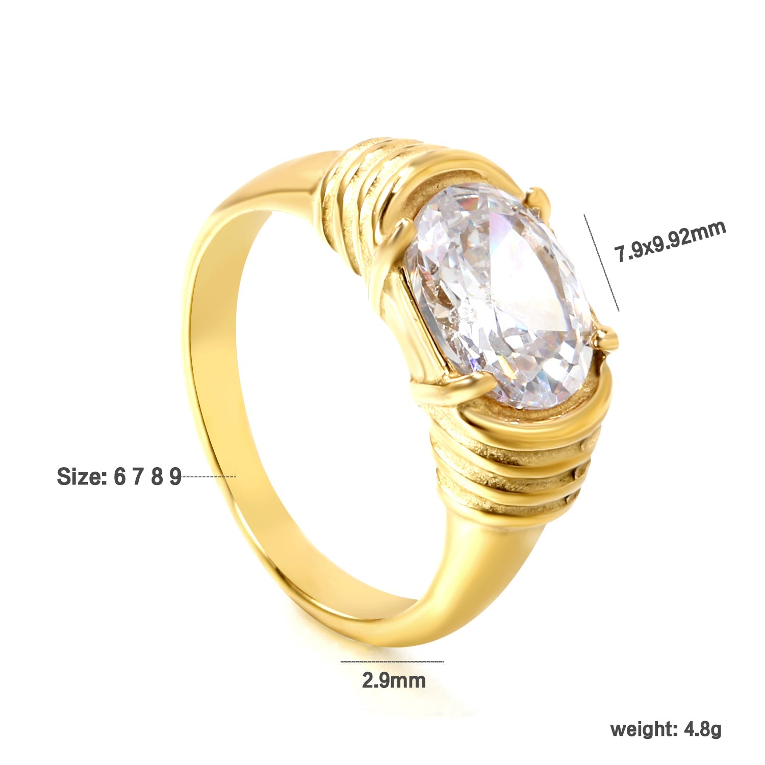 Oversized ovale diamanten ring
