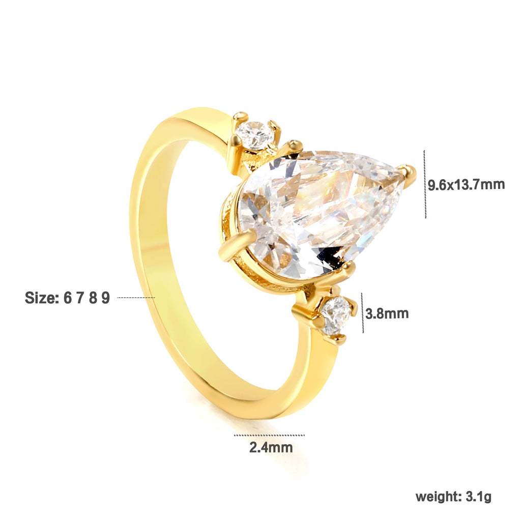 Set van traan- en diamanten ringen