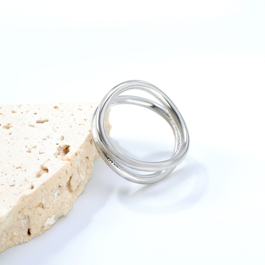 Dubbele cirkel statement ring