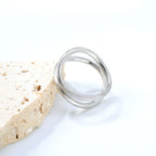 Dubbele cirkel statement ring