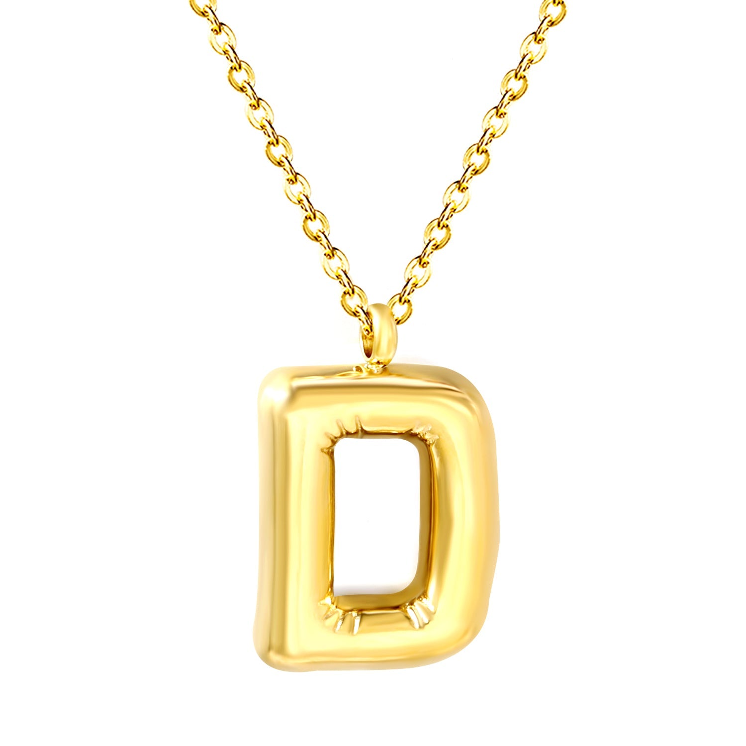 Bubble Letter Initial Necklace