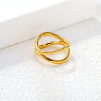 Dubbele cirkel statement ring