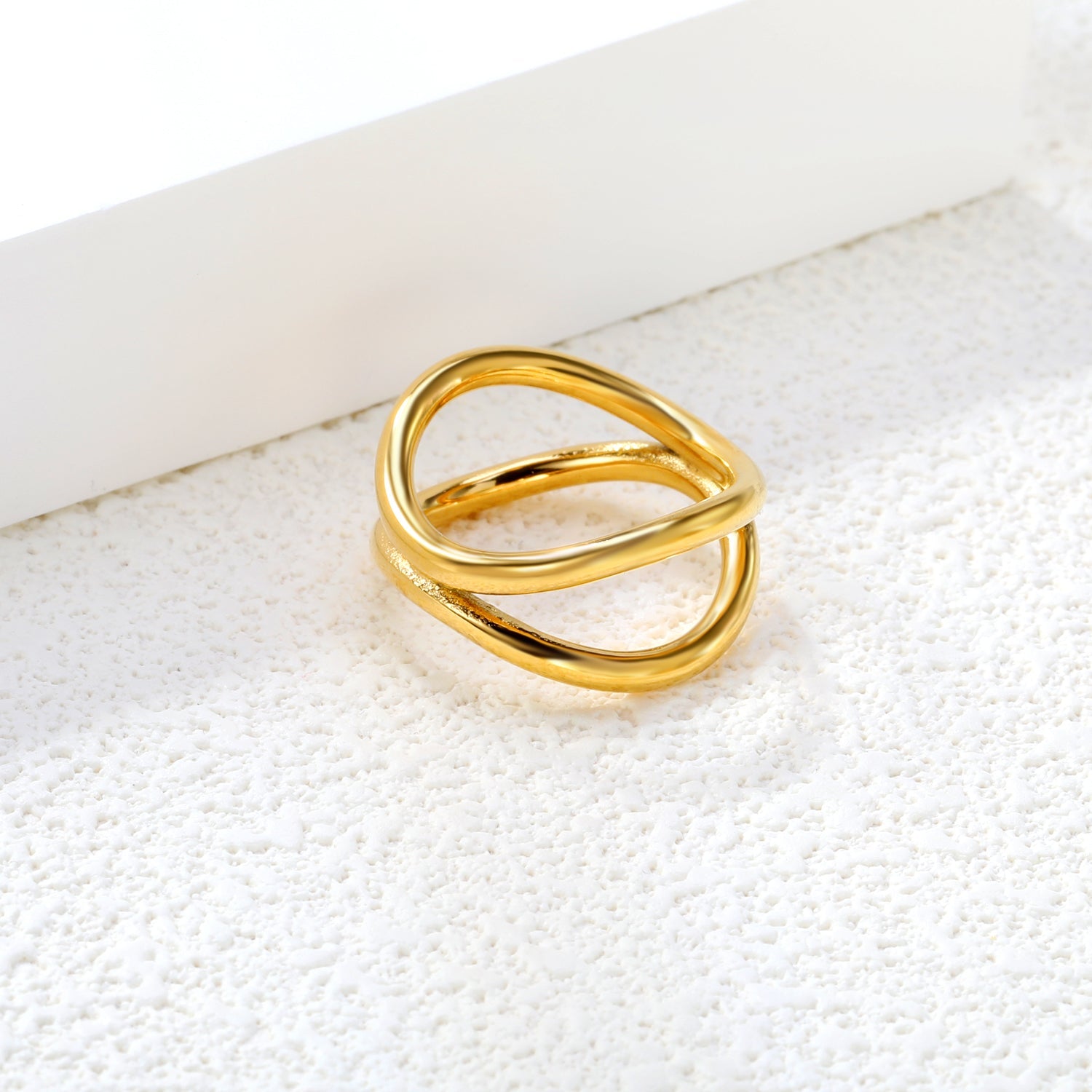 Dubbele cirkel statement ring