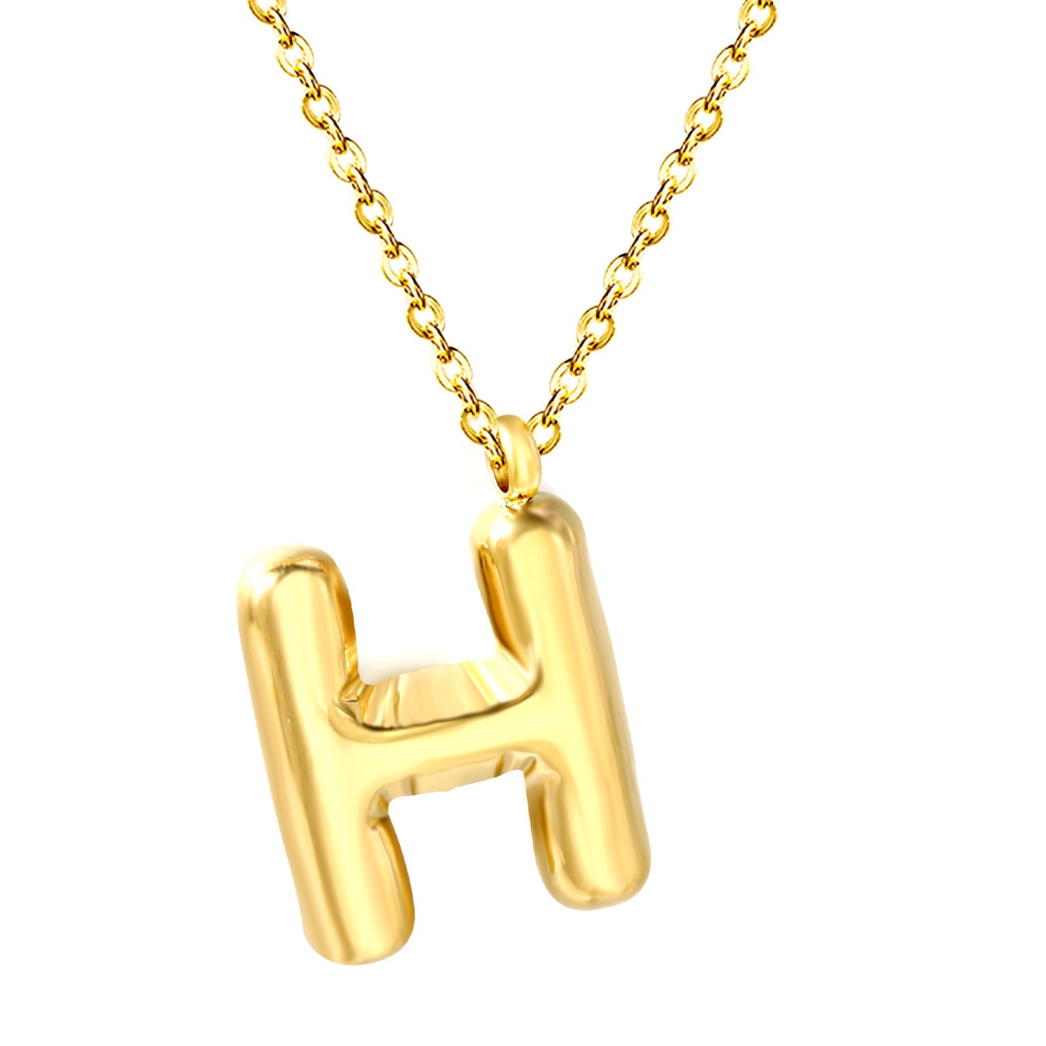Bubble Letter Initial Necklace