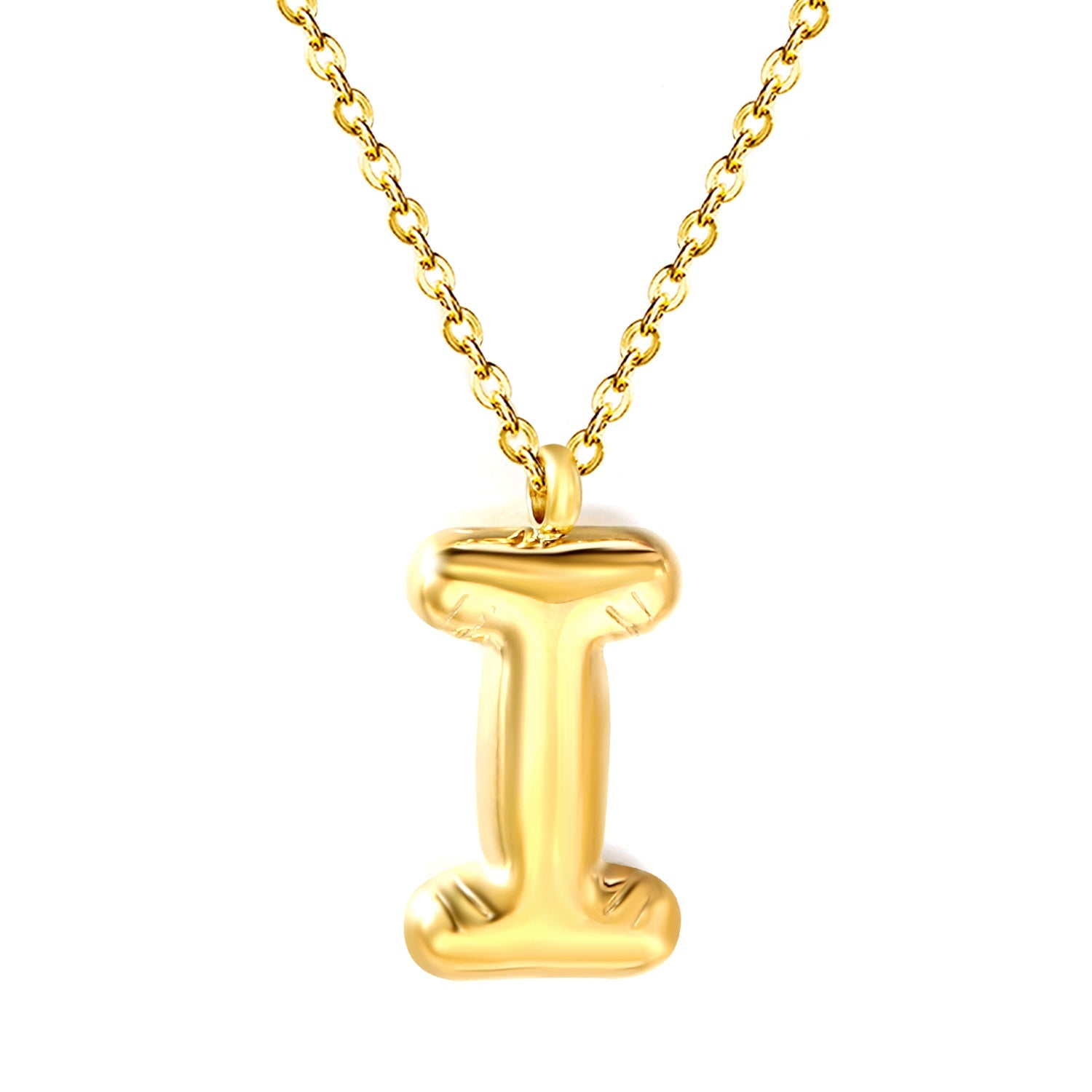 Bubble Letter Initial Necklace
