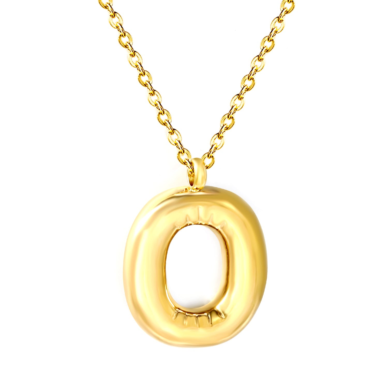 Bubble Letter Initial Necklace