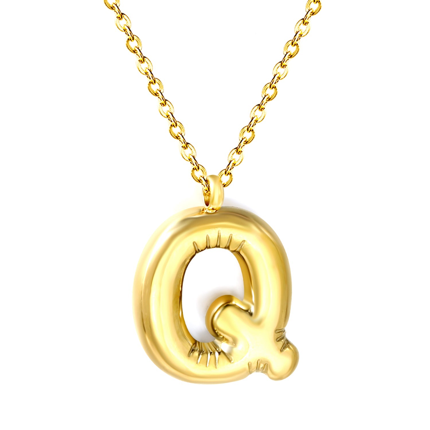 Bubble Letter Initial Necklace