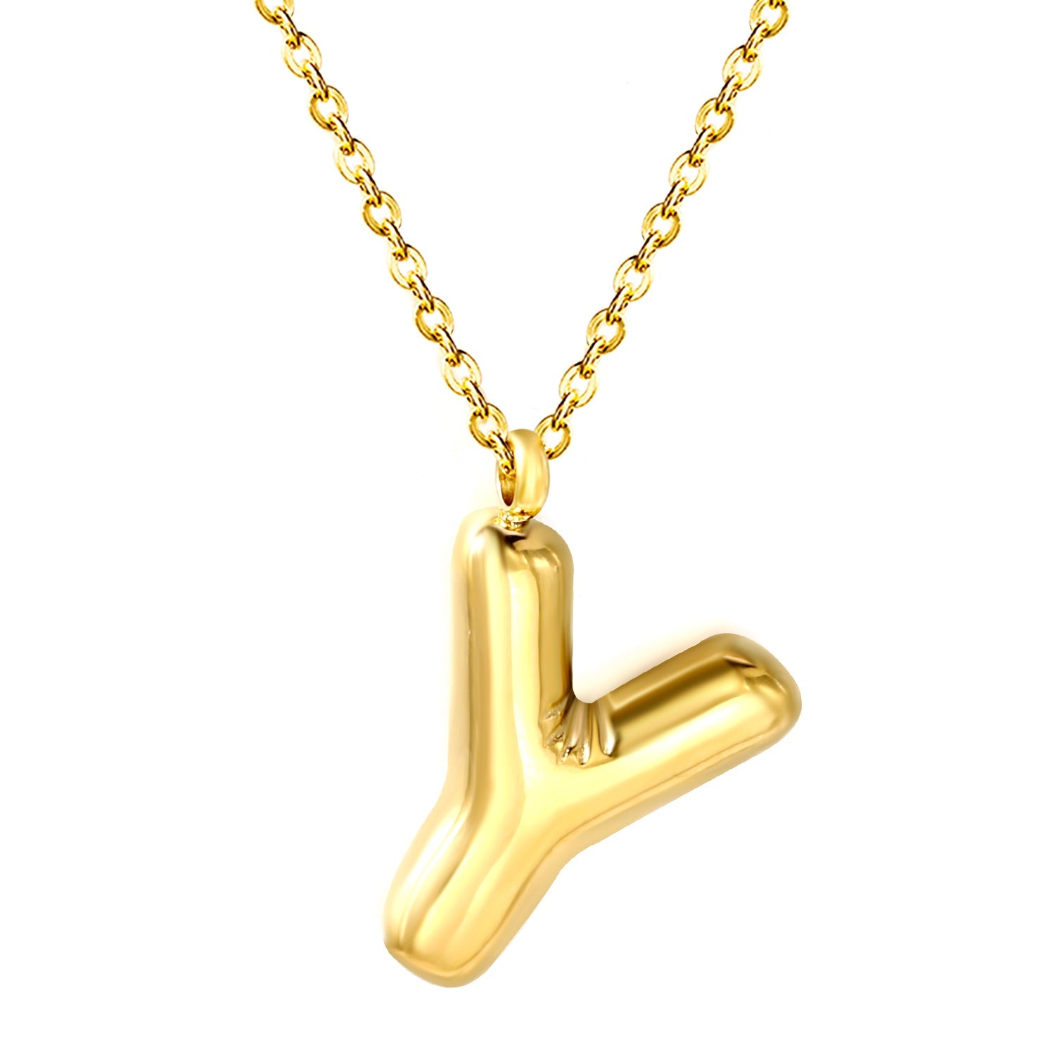 Bubble Letter Initial Necklace