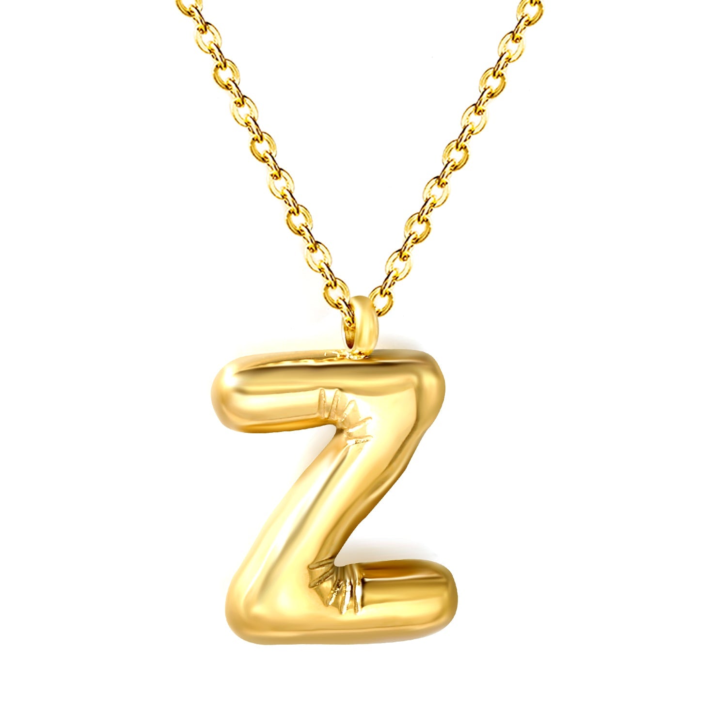 Bubble Letter Initial Necklace
