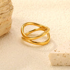 Dubbele cirkel statement ring