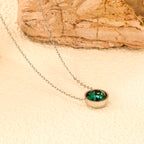 Ronde veelkleurige opaal hanger ketting