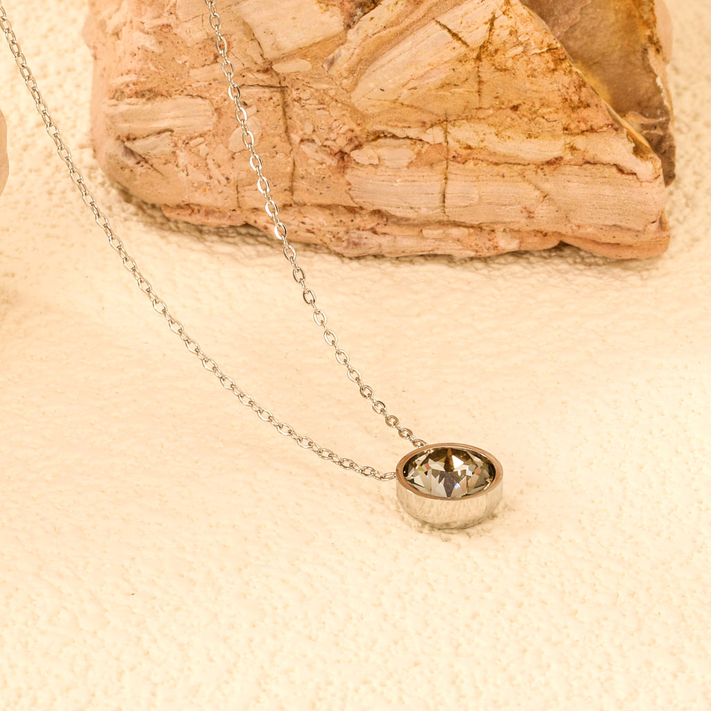 Ronde veelkleurige opaal hanger ketting