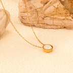 Ronde veelkleurige opaal hanger ketting