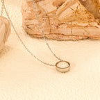 Ronde veelkleurige opaal hanger ketting