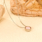 Ronde veelkleurige opaal hanger ketting