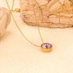 Ronde veelkleurige opaal hanger ketting