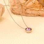 Ronde veelkleurige opaal hanger ketting