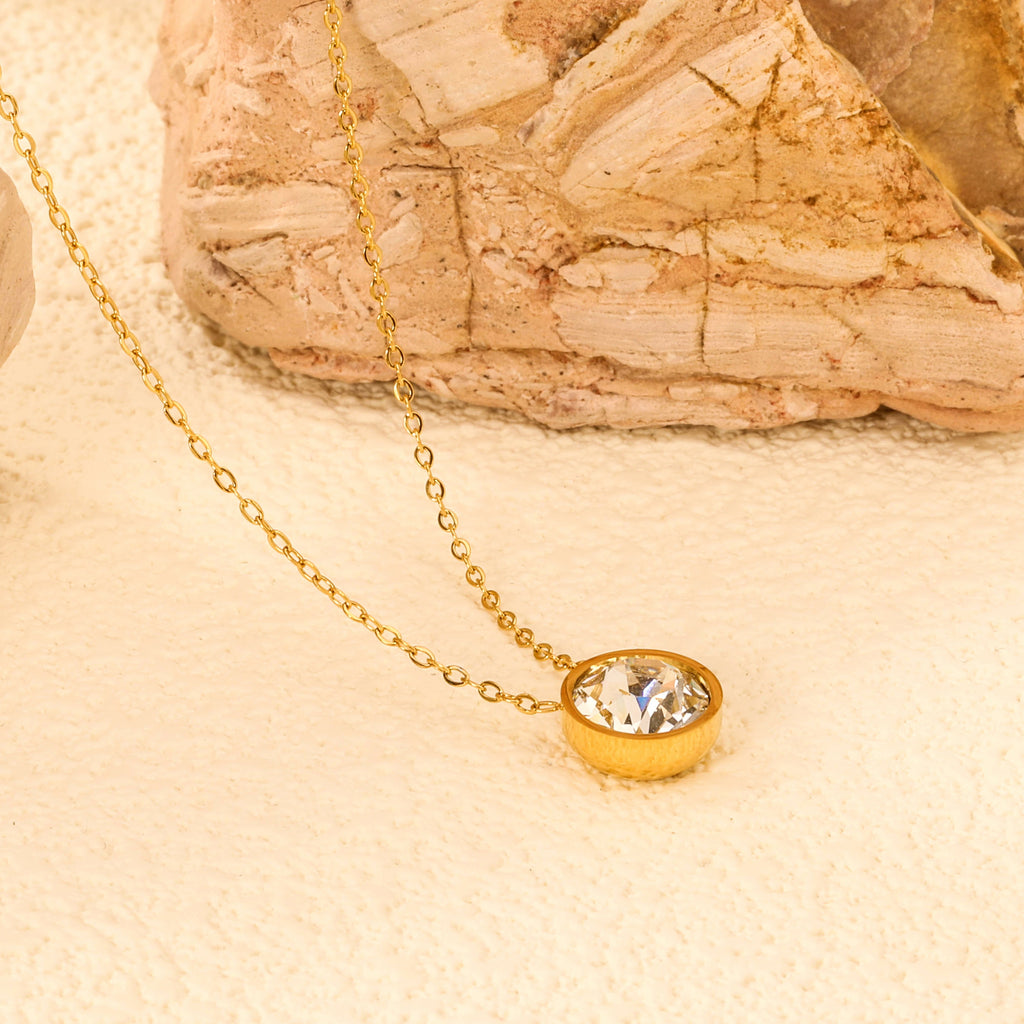 Ronde veelkleurige opaal hanger ketting